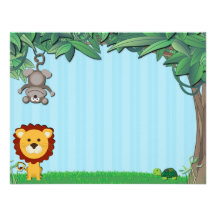 Jungle Friends Note Cards Custom Invitations