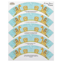 Jungle Giraffe Baby Cupcake Wrapper Shower Kit