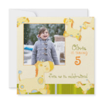 Jungle Giraffes Photo Birthday Party Invitations