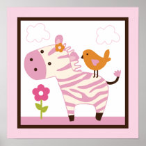 Jungle Girl/Zebra Poster/Print Wall Art