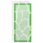 Jungle Green Giraffe Print Pattern. Custom rack cards