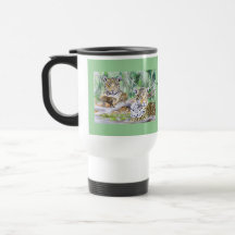 Jungle Jaguar Watercolor Fine Art Mugs