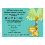 Jungle King Lion Teal Boy Baby Shower Zoo Safari Custom Invite