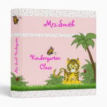 Jungle Lt OrangeTiger Binder ~ Pink hearts