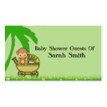 Jungle Monkey In Baby Carriage Baby Shower Business Cards