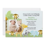 Jungle Monkey Photo Birthday Invitation