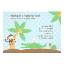 Jungle Pals Party Invitations