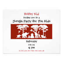 Jungle Party for Parents & Kids Custom Invite