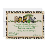 Jungle Print Birthday Party Invite