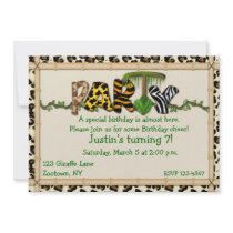 Jungle Print Birthday Party Invite