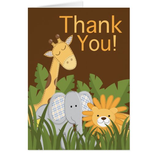 Jungle Safari Animal Neutral Baby Shower Greeting Card