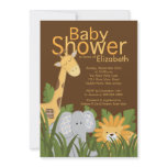 Jungle Safari Animal Neutral Baby Shower Personalized Invitations