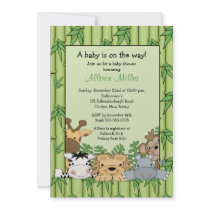 Jungle Safari Baby Shower Personalized Announcement
