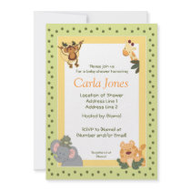 Jungle Safari Baby Shower Invitations 5 x 7 size