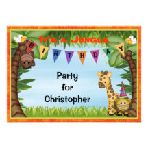 Jungle Safari Birthday Party Invitation