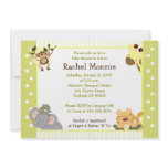 Jungle Safari Friends 5x7 Baby Shower Invitation