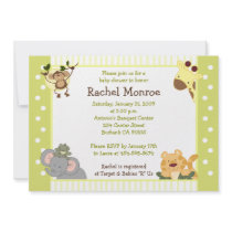 Jungle Safari Friends 5x7 Baby Shower Invitation