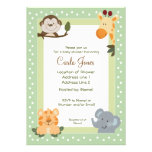 Jungle Safari Green 5x7 Baby Shower Invitations