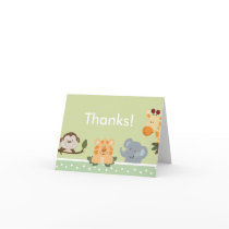 JUNGLE SAFARI GREEN  Folded Thank you note Cards