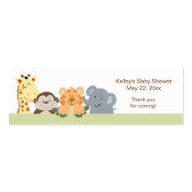 Jungle Safari Green Party Favour Tag Business Card Template