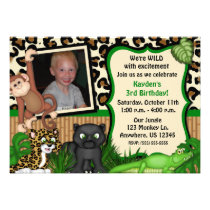 Jungle Safari Kids Birthday Invitation invitations