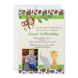 Jungle Safari Photo Birthday Invitation