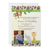 Jungle Safari Photo Birthday Invitation
