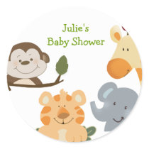 JUNGLE SAFARI Round Favour Stickers