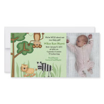 Jungle Safari Zoo Photo Birthday / Birth Card Photo Card