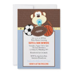 Jungle Sports Monkey Baby Shower Invitation