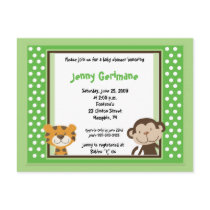 Jungle Tales Safari Green Baby Shower Invitation