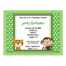 Jungle Tales Safari Green Baby Shower Invitation Post Card