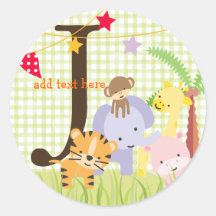 Jungle Theme stickers/add monogram