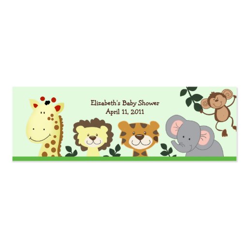 Jungle Zoo Party Shower / Birthday Favour Tag Business Cards