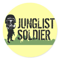 Junglist Soldier Round Stickers