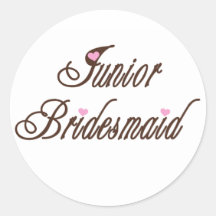 Junior Bridesmaid Classy Browns Round Stickers