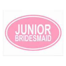 Junior Bridesmaid Wedding Oval Pink Post Card