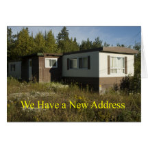 Junky Mobile Home New Address Card.