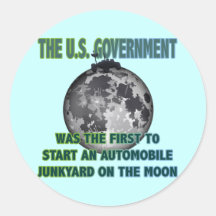 JUNKYARD ON THE MOON ROUND STICKERS