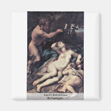 Jupiter And Antiope By Correggio Refrigerator Magnets