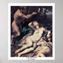 Jupiter And Antiope By Correggio Posters