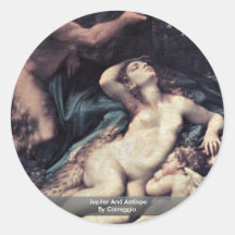 Jupiter And Antiope By Correggio Stickers