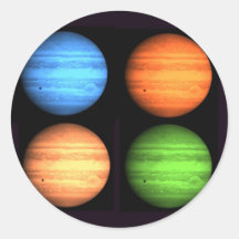 Jupiter Collage Round Stickers