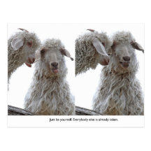 Just Be Yourself Goats Postcard
