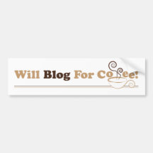 Just Blog With Coffee Blogger Bumper Sticker