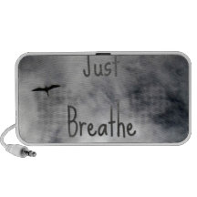Just Breathe Bird Flying in Cloudy Sky PC Speakers