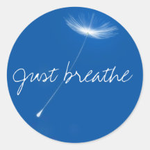 Just breathe - Dandelions floating Pegatina Redonda