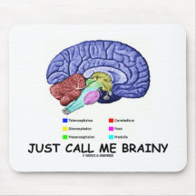 Just Call Me Brainy (Anatomical Brain Attitude) Mousepads