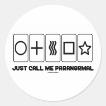 Just Call Me Paranormal (Zener Cards) Round Stickers