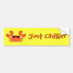 Just Chillin' Crab With Sunglasses Bumper Stickers